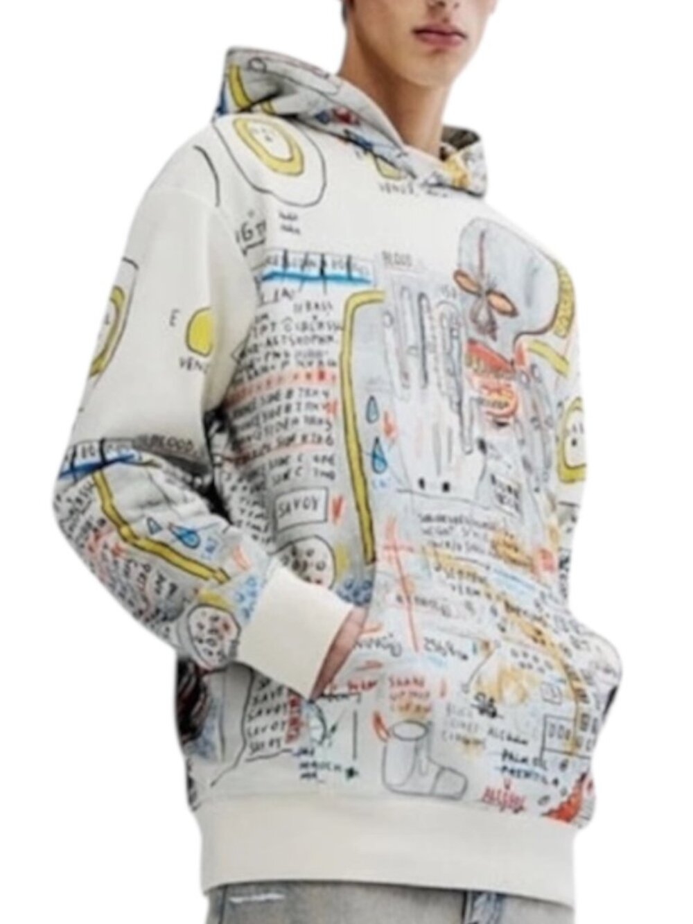 H&M x Jean-Michel Basquiat Who Decides War Graphic Hoodie Sweatshirt XS